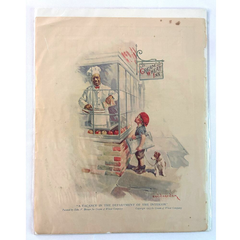 1923 Antique Ad: Cream of Wheat  | A Vacancy in the Department of the Interior
